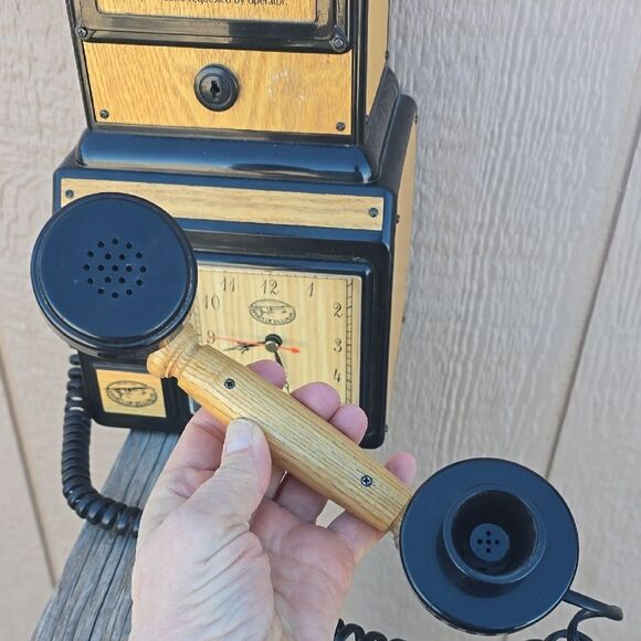 Retro Rotary Wall Phone Clock Decorative Art Piece 1920s Style Novelty - Picture 5 of 15